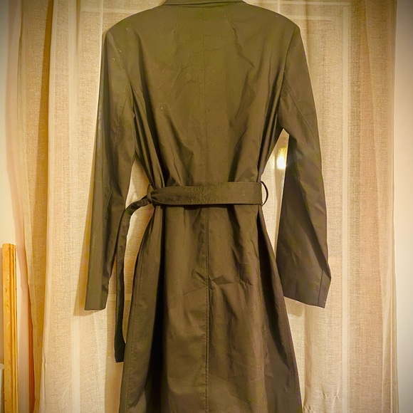 COLE HAAN 🧥 Black Trench Coat Size 8 - Picture 5 of 5